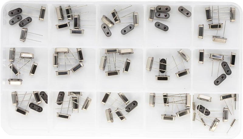 jujinglobal 80pcs 16 Types Crystal Resonators Oscillator Assortment Kit 4MHz, 4.096MHz, 6MHz, 8MHz, 10MHz, 11.0592MHz, 12MHz, 13.56MHz, 15MHz, 16MHz, 20MHz, 22.1184MHz, 24MHz, 48MHz, 50Mhz, 32.768Mhz 2x6mm - Image 4